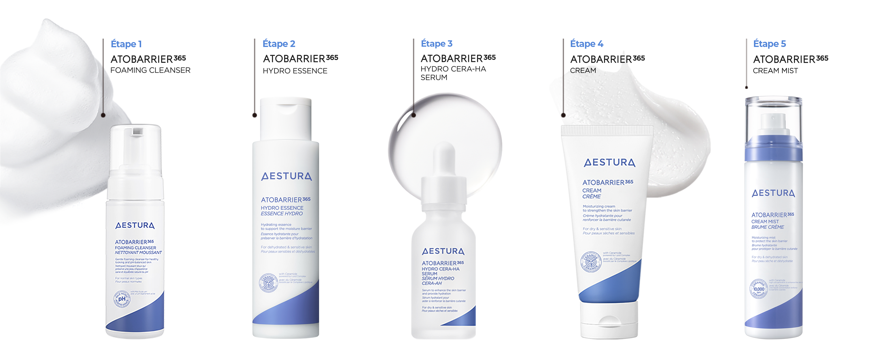 Aestura skincare product lineup image