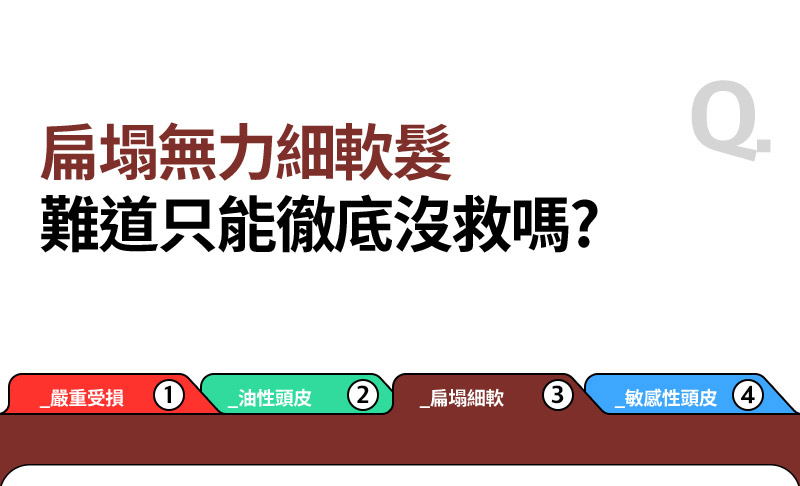 RYO,Taiwan,<p></p>,扁塌無力細軟髮, 難道只能徹底沒救嗎?,    _嚴重受損 1, _油性頭皮 2, _扁塌細軟 3, _敏感性頭皮 4