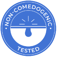 Non-comedogenic tested label highlighting Aestura skincare safety