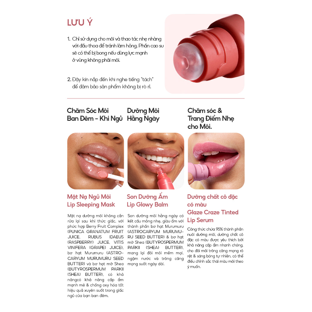 [HOT] Son Dưỡng Có Màu, Môi Căng Bóng Rạng Rỡ Laneige Glaze Craze Tinted Lip Serum