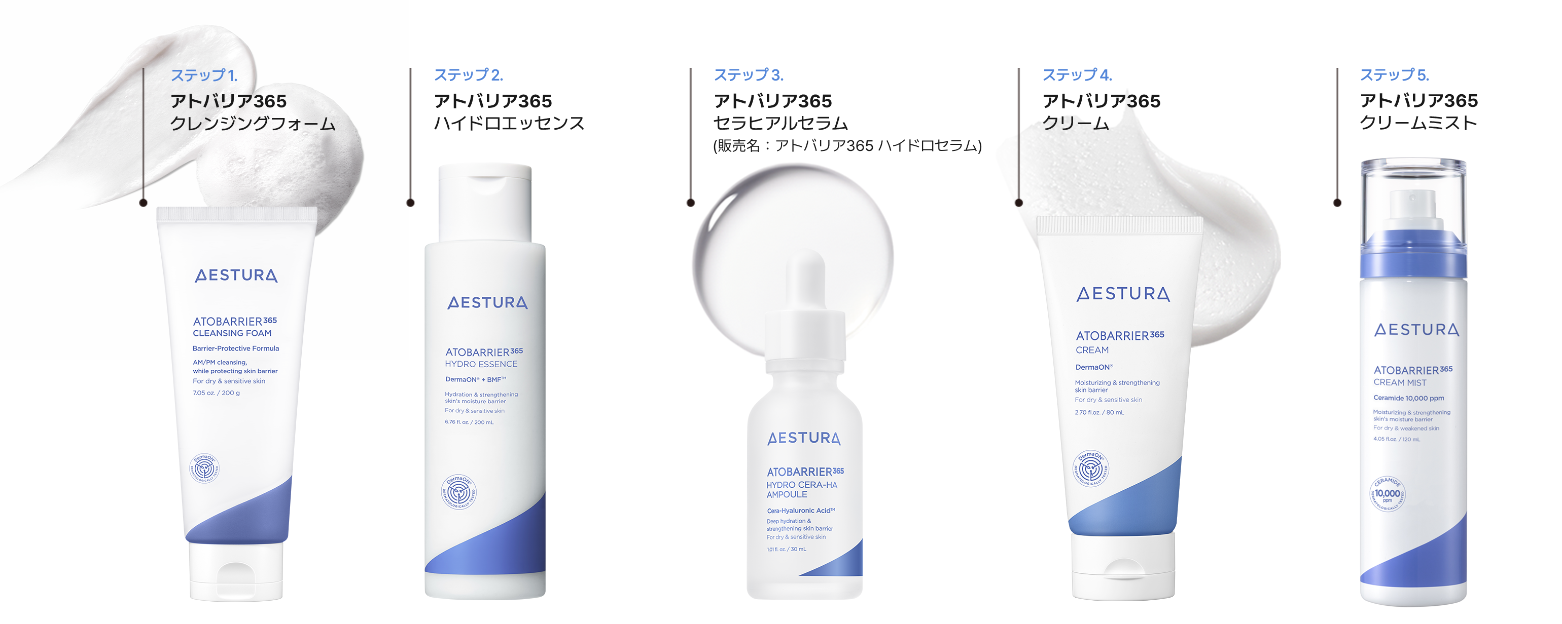 Aestura skincare product lineup image