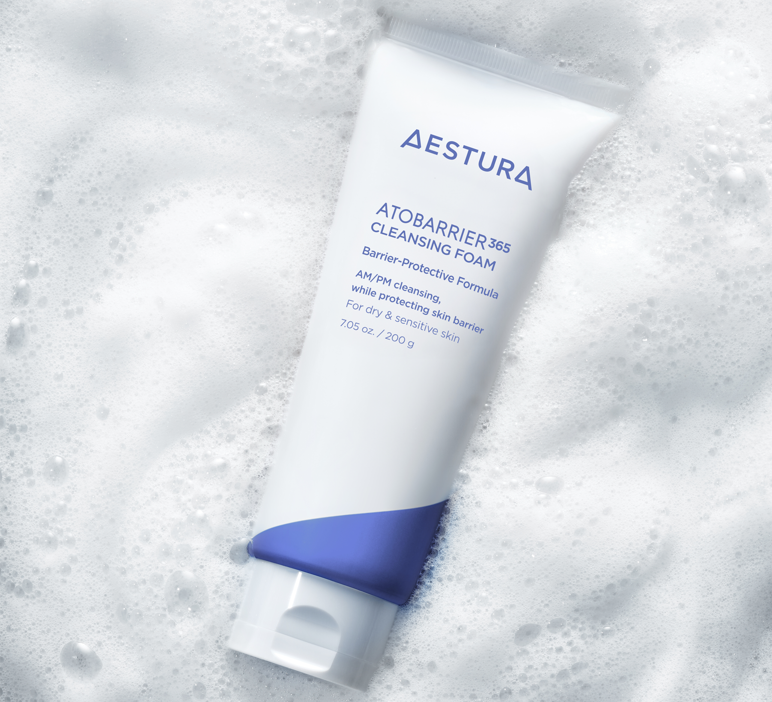 Close-up of Aestura Atobarrier365 Cream with ingredient list and product description on packaging