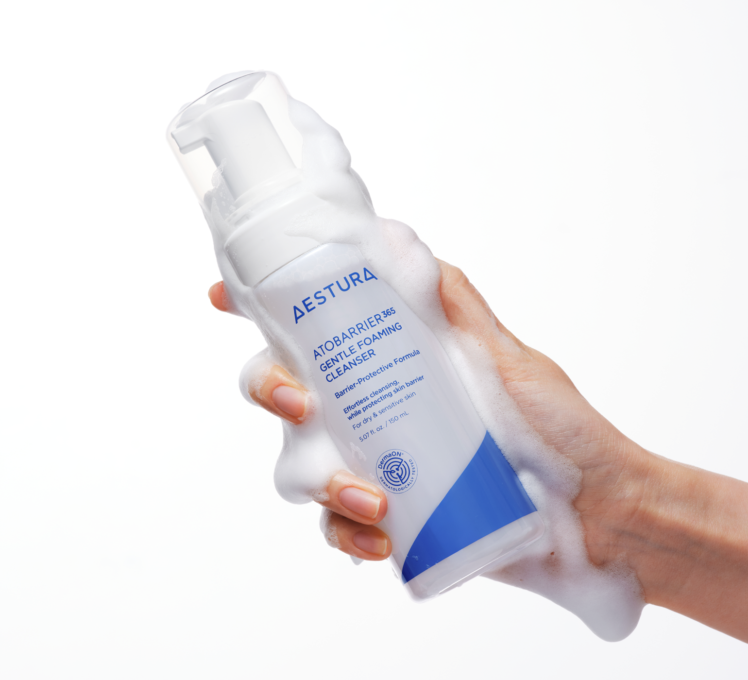 Close-up of Aestura Atobarrier365 Cream with ingredient list and product description on packaging