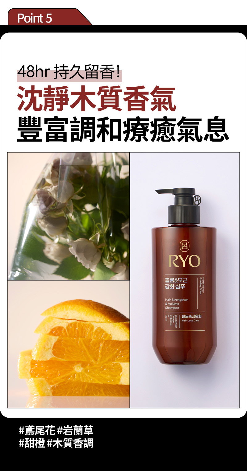 RYO,Taiwan,<p></p>,Point 5, 48hr 持久留香！,  沈靜木質香氣, 豐富調和療癒氣息,  #鳶尾花 #岩蘭草, #甜橙 #木質香調